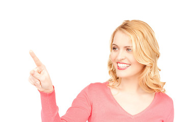 Image showing businesswoman pointing her finger