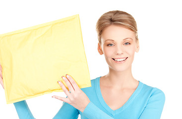 Image showing businesswoman with parcel