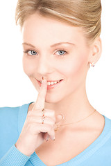 Image showing finger on lips