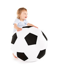 Image showing baby boy with soccer ball