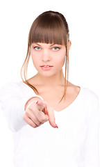 Image showing businesswoman pointing her finger