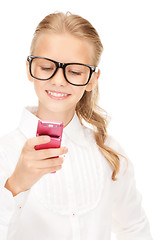 Image showing happy girl with cell phone