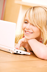 Image showing teenage girl with laptop computer