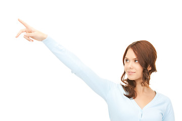 Image showing businesswoman pointing her finger