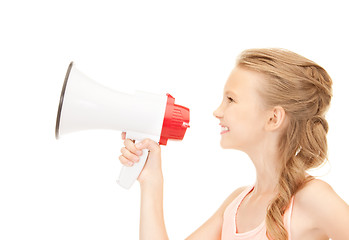 Image showing girl with megaphone