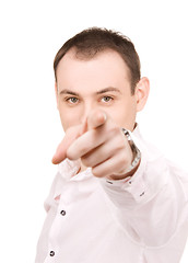 Image showing businessman pointing his finger