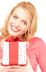 Image showing happy woman with gift box