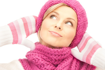 Image showing beautiful woman in winter hat