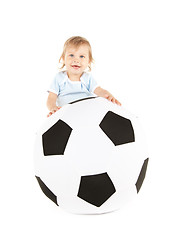 Image showing baby boy with soccer ball