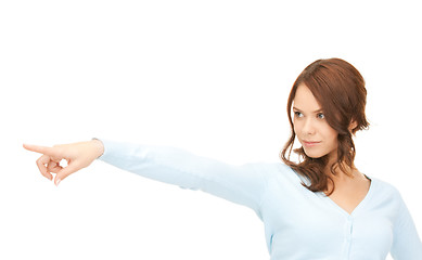 Image showing businesswoman pointing her finger