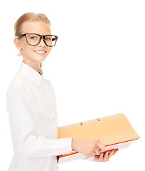 Image showing elementary school student with folders