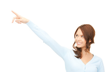 Image showing businesswoman pointing her finger