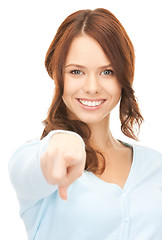 Image showing businesswoman pointing her finger