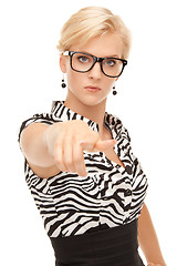 Image showing businesswoman pointing her finger