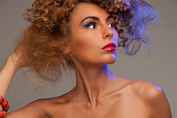 Image showing lovely woman with fasionable hair