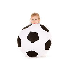 Image showing baby boy with soccer ball