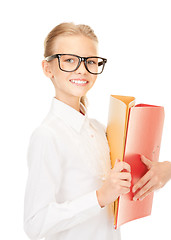 Image showing elementary school student with folders