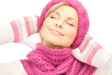 Image showing beautiful woman in winter hat