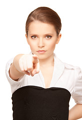 Image showing businesswoman pointing her finger