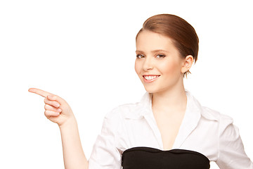 Image showing businesswoman pointing her finger