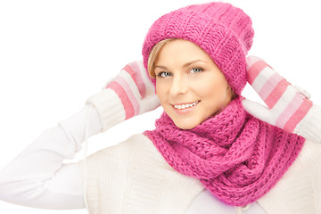 Image showing beautiful woman in winter hat