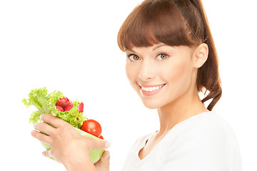 Image showing beautiful housewife with vegetables