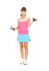 Image showing fitness instructor with jump rope