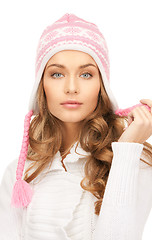 Image showing beautiful woman in winter hat