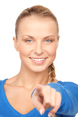 Image showing businesswoman pointing her finger