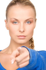 Image showing businesswoman pointing her finger