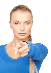 Image showing businesswoman pointing her finger