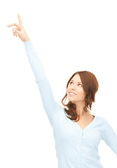 Image showing businesswoman pointing her finger