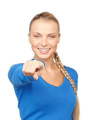 Image showing businesswoman pointing her finger