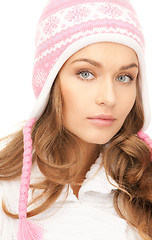 Image showing beautiful woman in winter hat