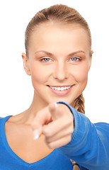 Image showing businesswoman pointing her finger