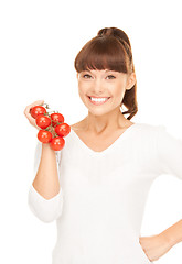 Image showing woman with ripe tomatoes