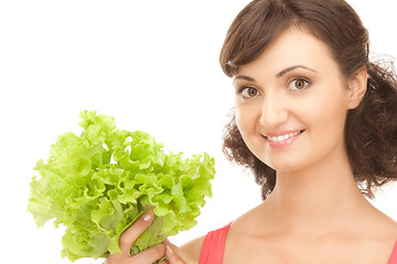 Image showing woman with lettuce