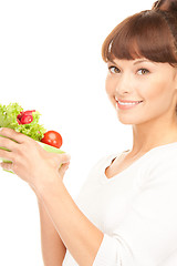 Image showing beautiful housewife with vegetables