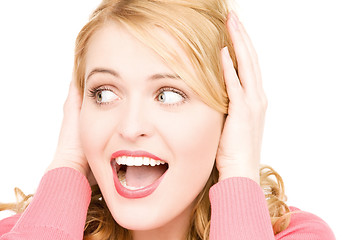 Image showing surprised woman face