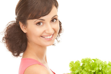 Image showing woman with lettuce