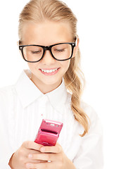 Image showing happy girl with cell phone