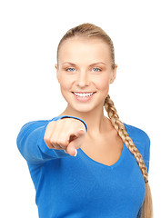 Image showing businesswoman pointing her finger