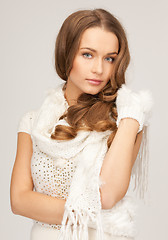 Image showing beautiful woman in white gloves