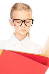 Image showing elementary school student with folders