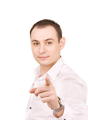 Image showing businessman pointing his finger