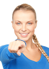 Image showing businesswoman pointing her finger