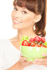 Image showing beautiful housewife with vegetables