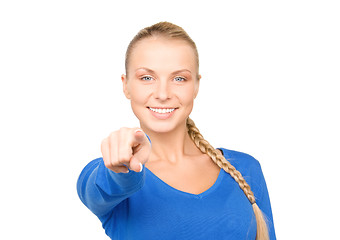 Image showing businesswoman pointing her finger