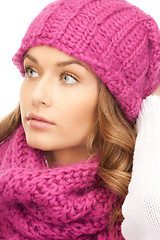 Image showing beautiful woman in winter hat 