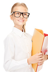 Image showing elementary school student with folders